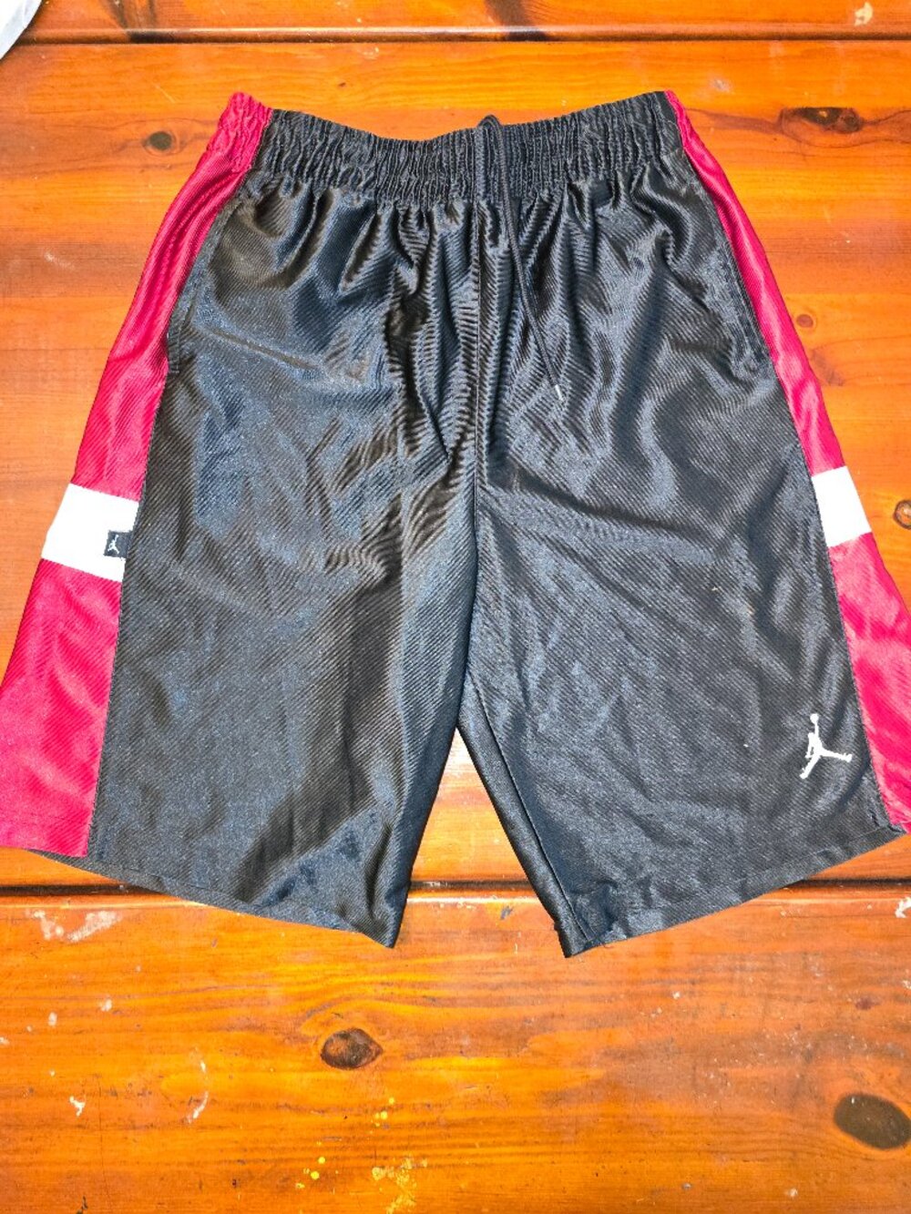 Shorts Basketball Nike Jumpman Youth Large Black Red White Pockets Logo